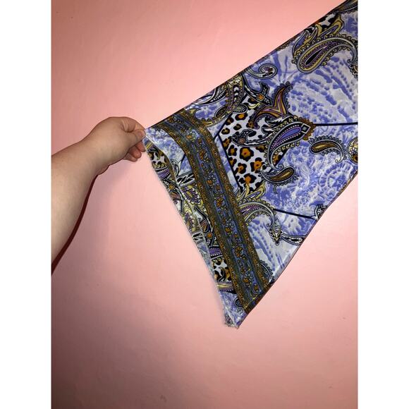 No Brand boho gorgeous tie front no size compares to a large silk blend top - Picture 2 of 5